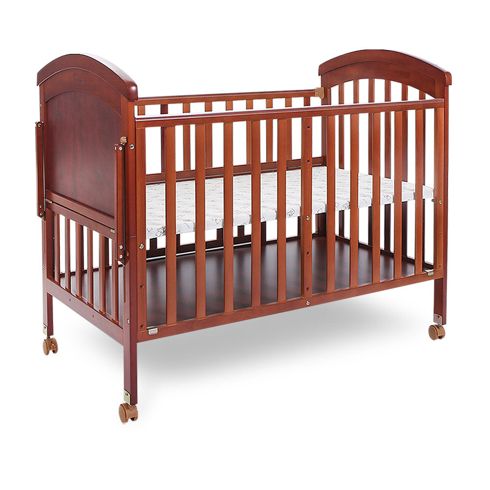 WOODEN COT - BROWN