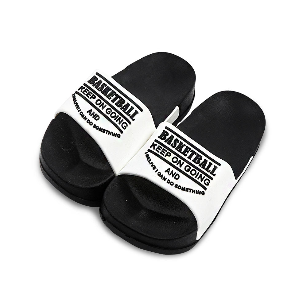BOY SLIPPER BLACK KEEP ON GOING