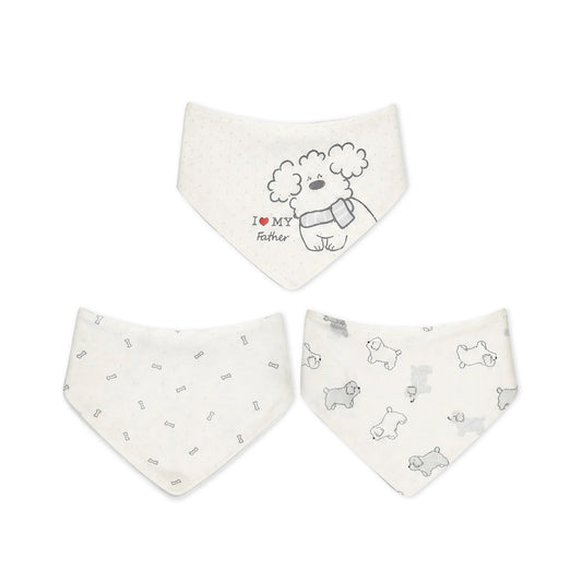 PLAYFUL PUPPY PRINT BIBS BANDANA PK-3