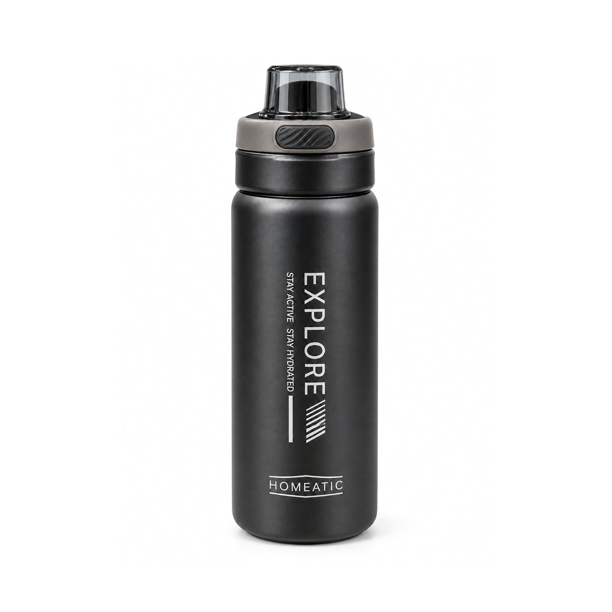 HOMEATIC EXPLORE STAINLESS STEEL WATER BOTTLE BLACK