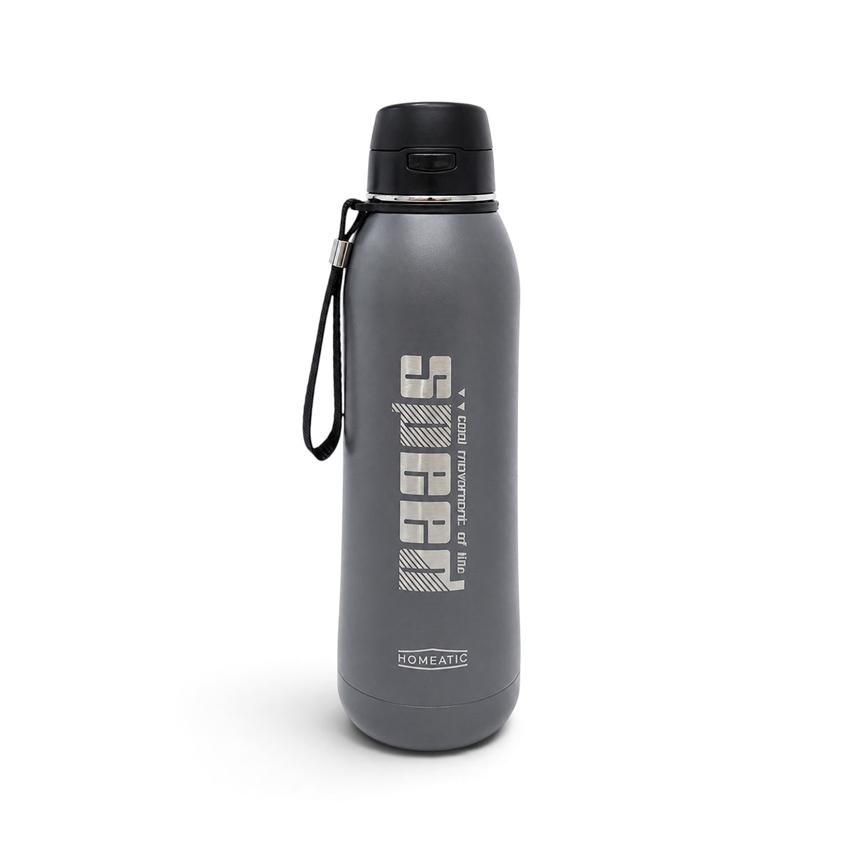 HOMEATIC VACUUM FLASK GREY STEEL WATER BOTTLE 800 ML