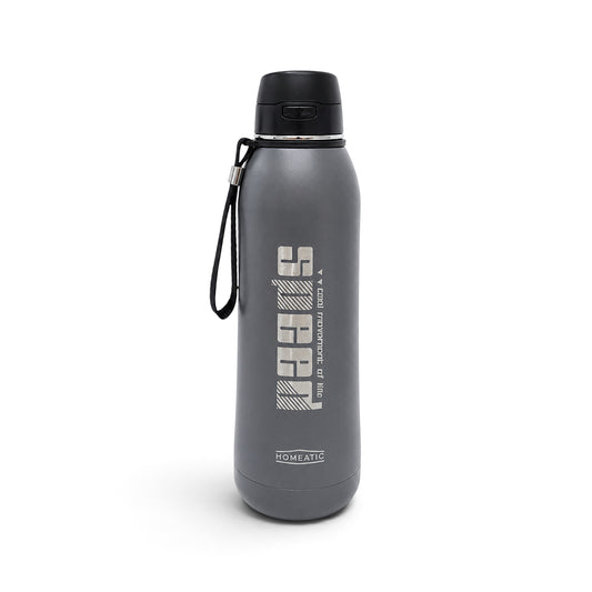 HOMEATIC VACUUM FLASK GREY STEEL WATER BOTTLE 800 ML