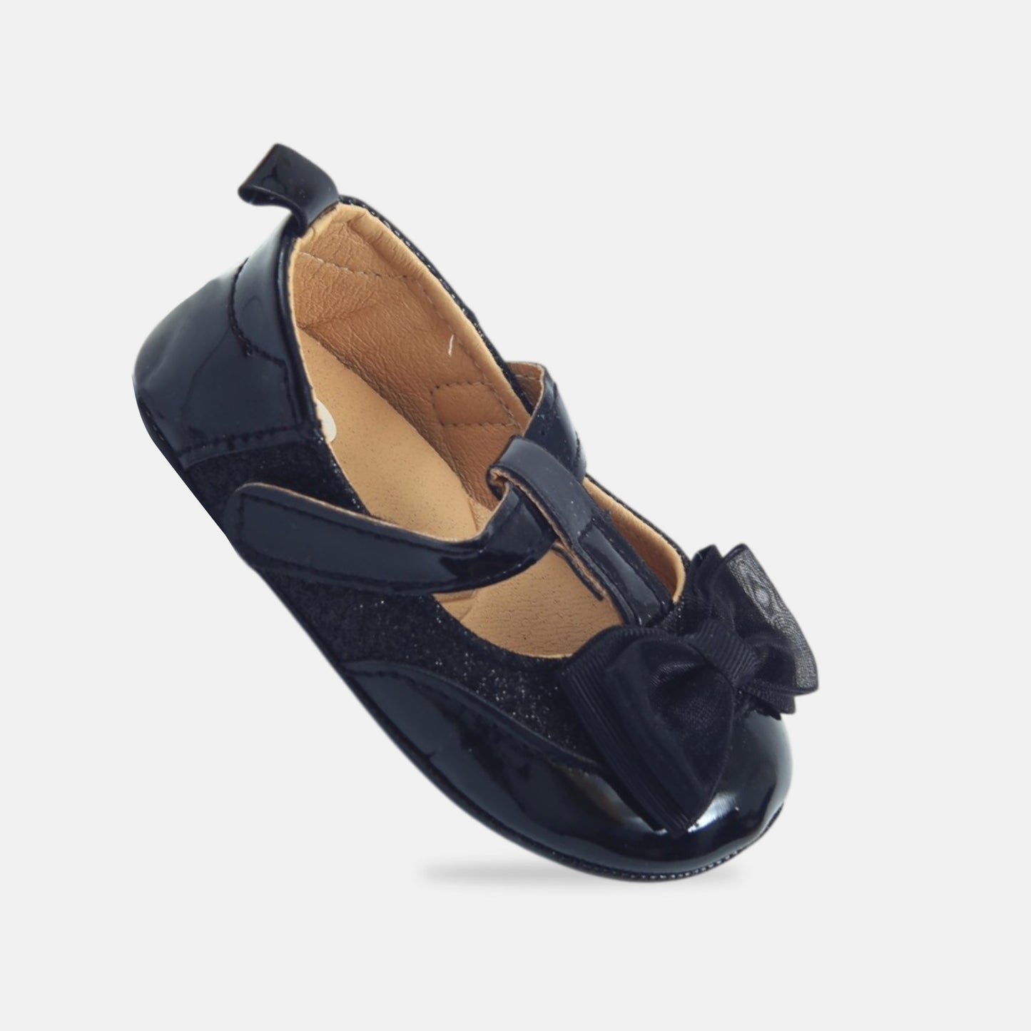 Girl Black Velvet Bow Pre-Walker