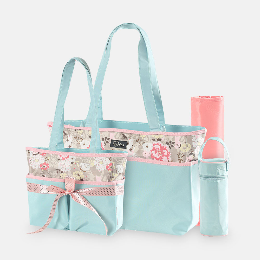 TINNIES BABY DIAPER BAG SET FLORAL