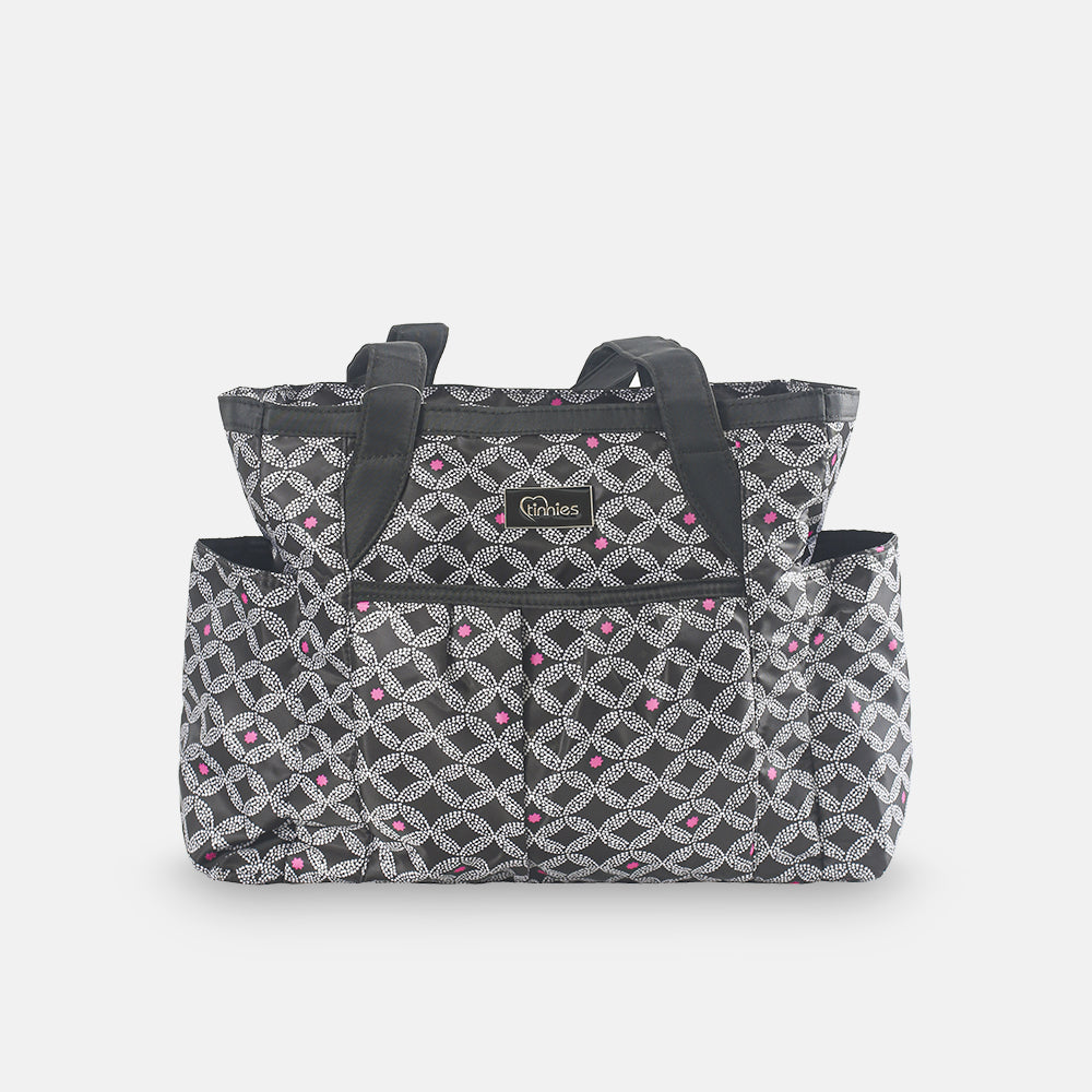 TINNIES BABY DIAPER BAG BLACK PRINTED
