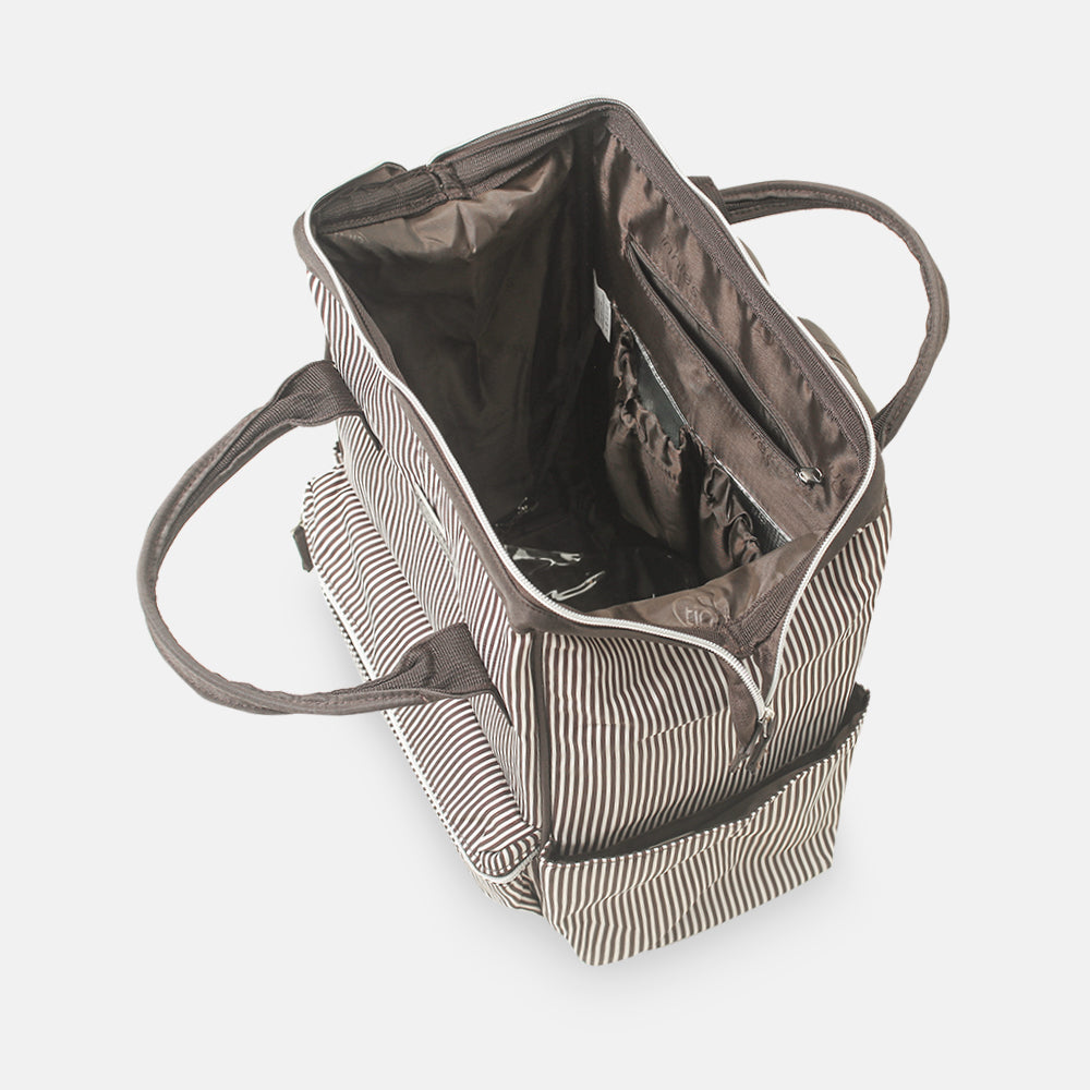 TINNIES BABY DIAPER BAG PACK BROWN STRIPES