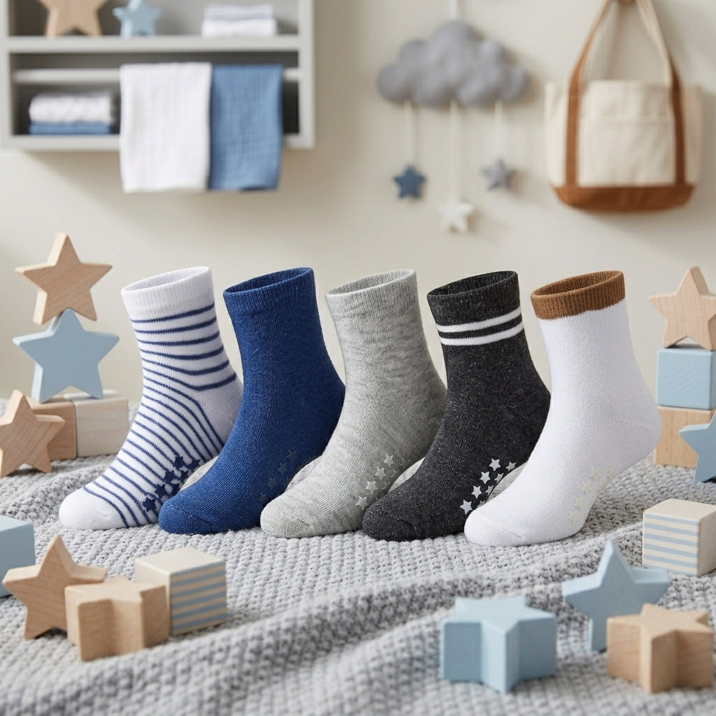 STAR GRIP ANKLE BOY SOCKS PK-5