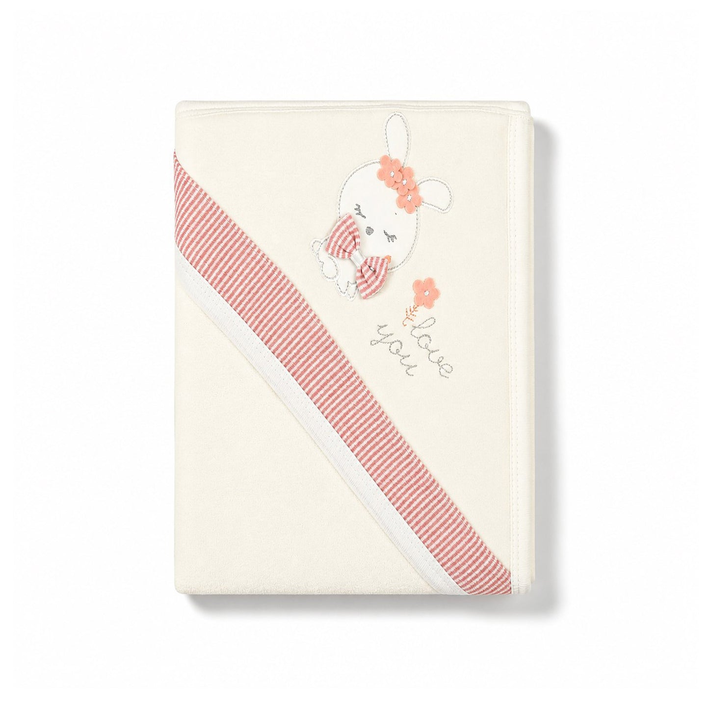 I LOVE YOU BUNNY HOODED BATH TOWEL