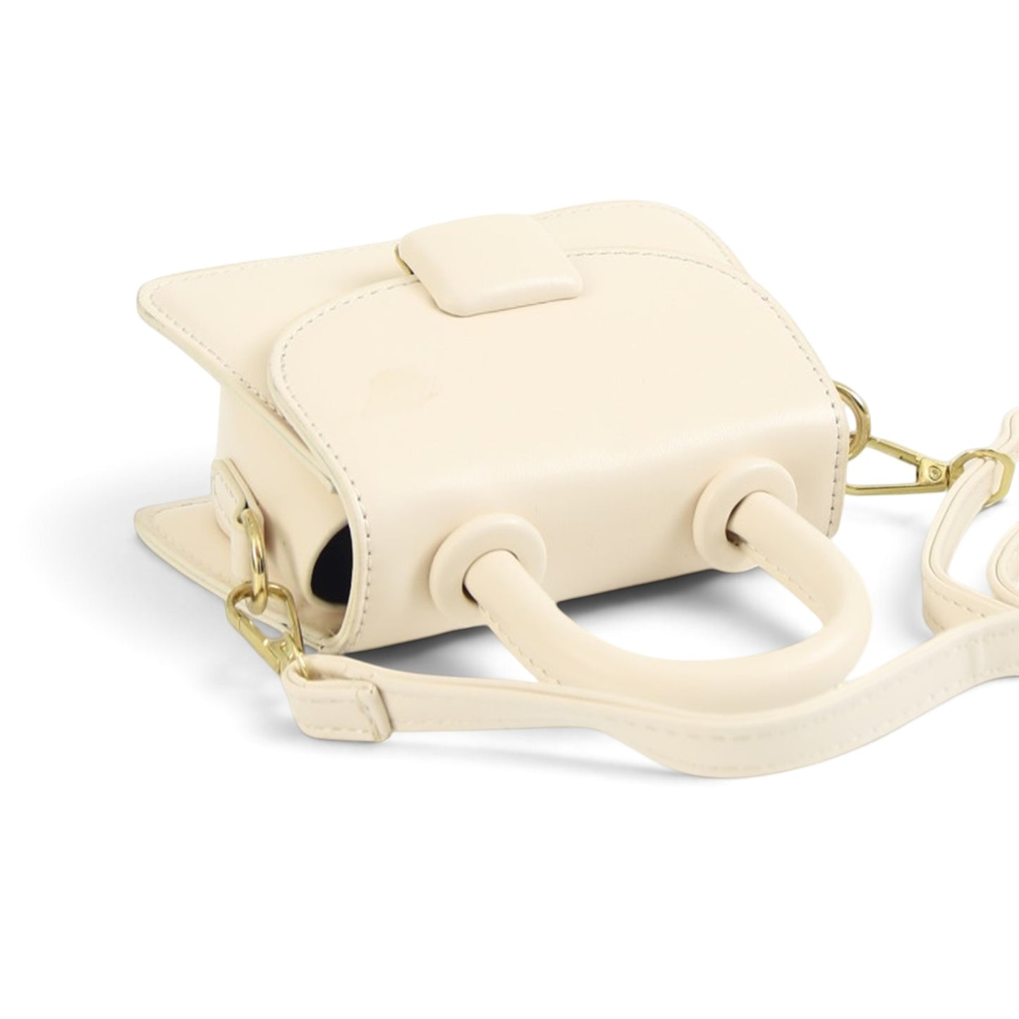 Minimalist White Top-Handle Mini Bag
