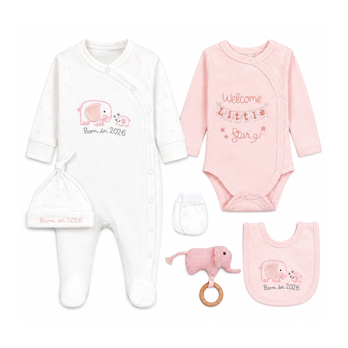 BORN IN 2026 LAYETTE SET GIRLS