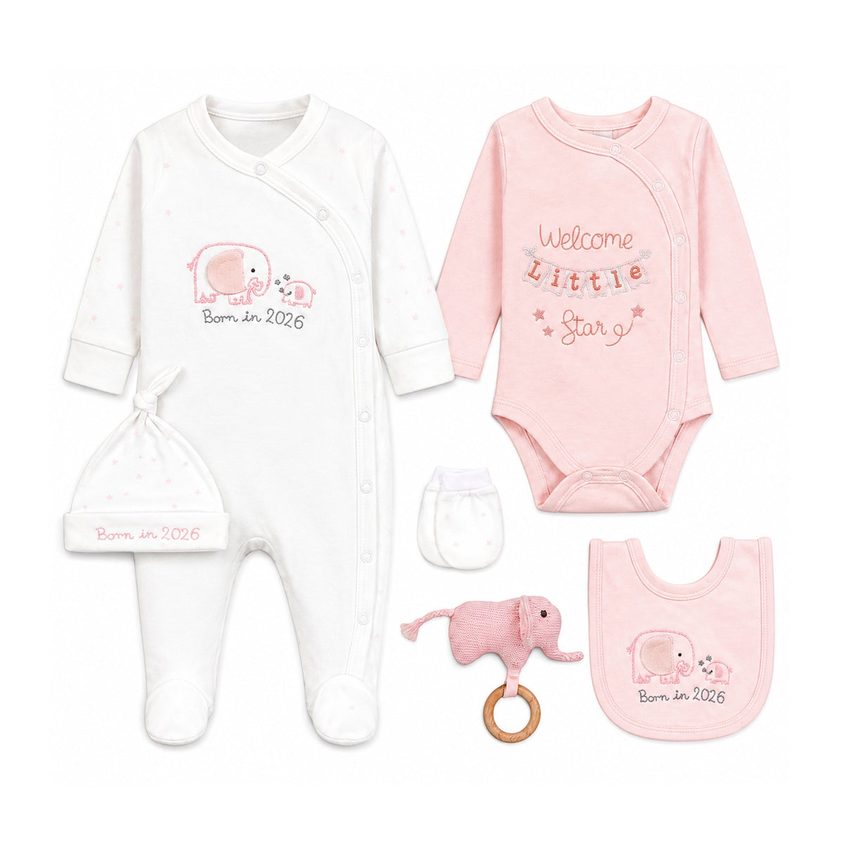 BORN IN 2026 LAYETTE SET GIRLS