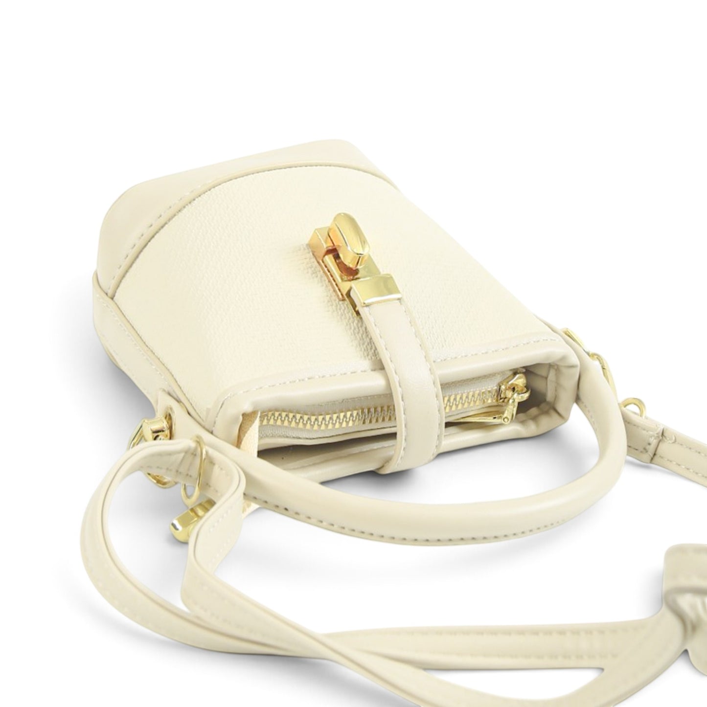 Chic White And Neutral Bucket Bag