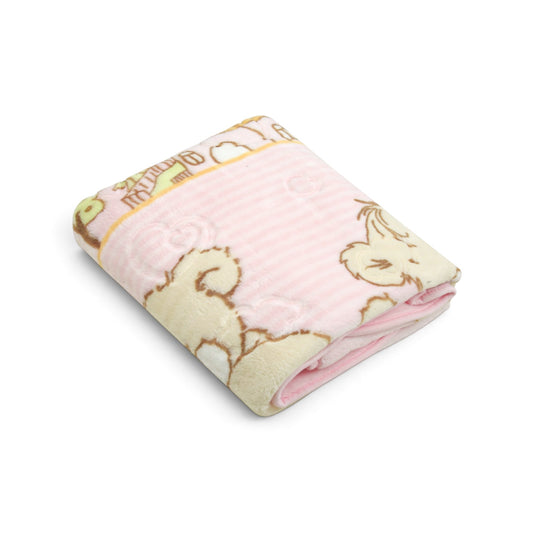 PINK STRIPED TEDDY BEAR BLANKET