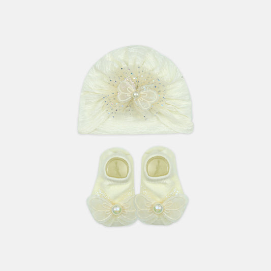 Sparkling Butterfly Set Bootie And Beanie Set