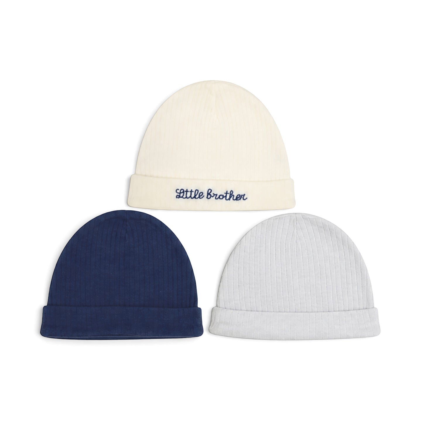 LITTLE BROTHER RIBBED INFANTBABY CAPS PK-3