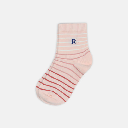 GIRL SOCKS PREPPY PINK STRIPE