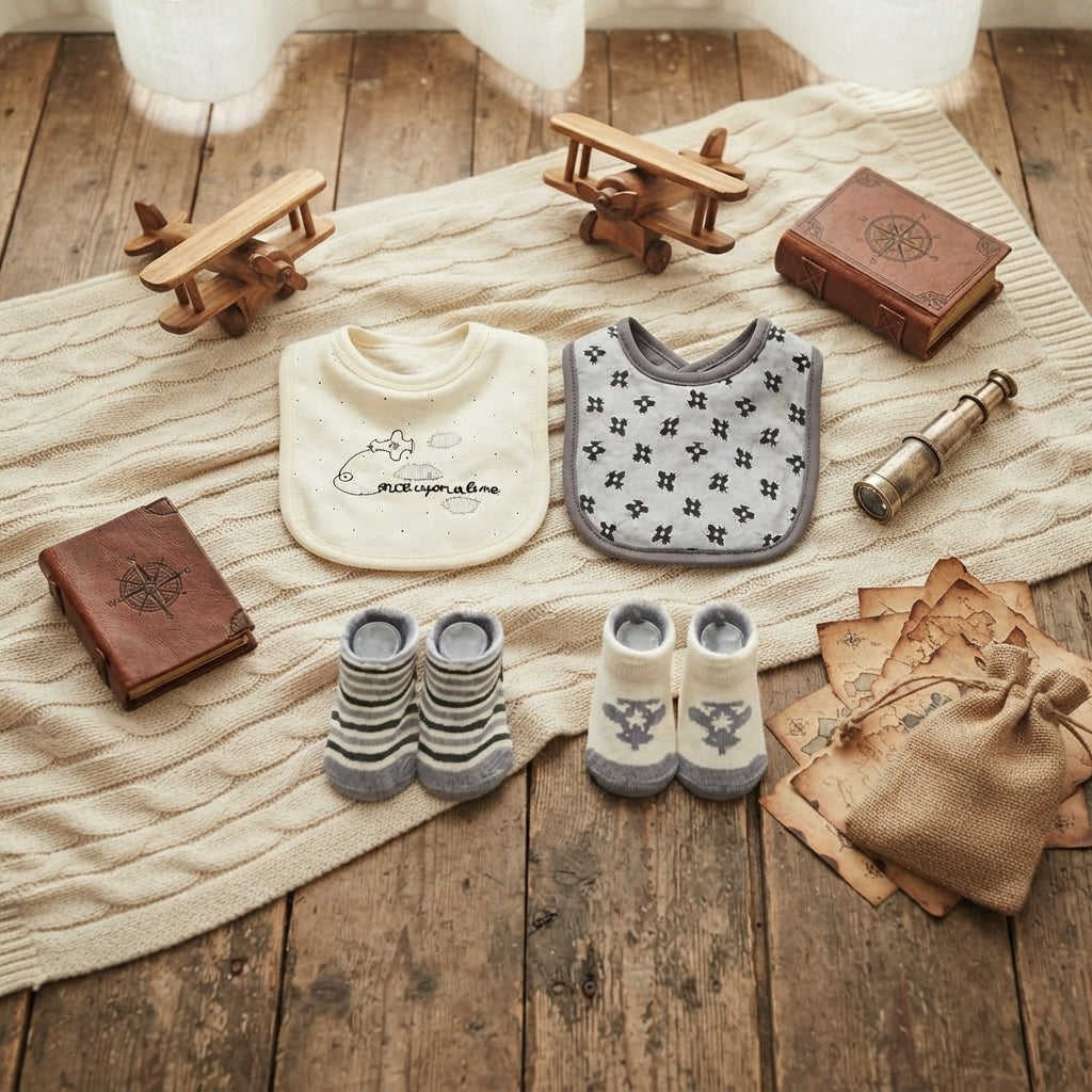 CHARMING BABY BIBS PK-2 & 2 BOOTIES