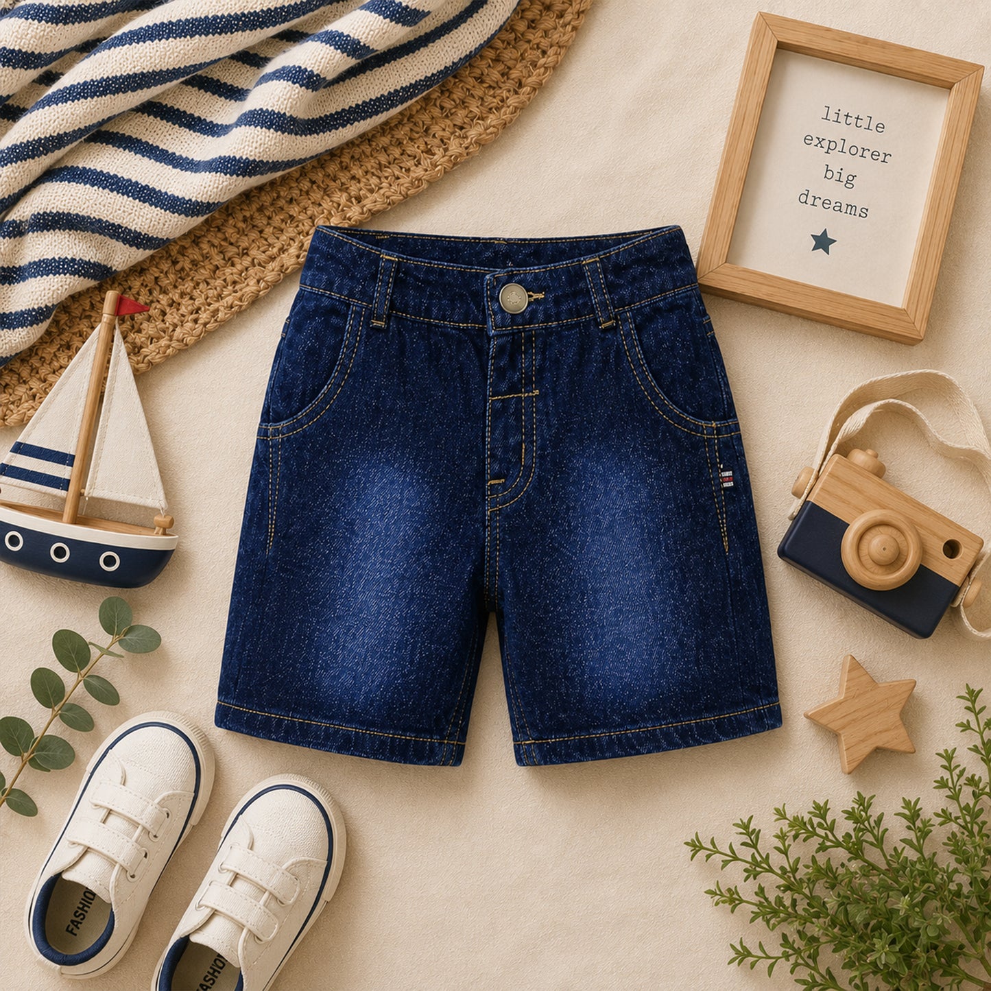BOY LIGHT WASH CARGO SHORT BERMUDA