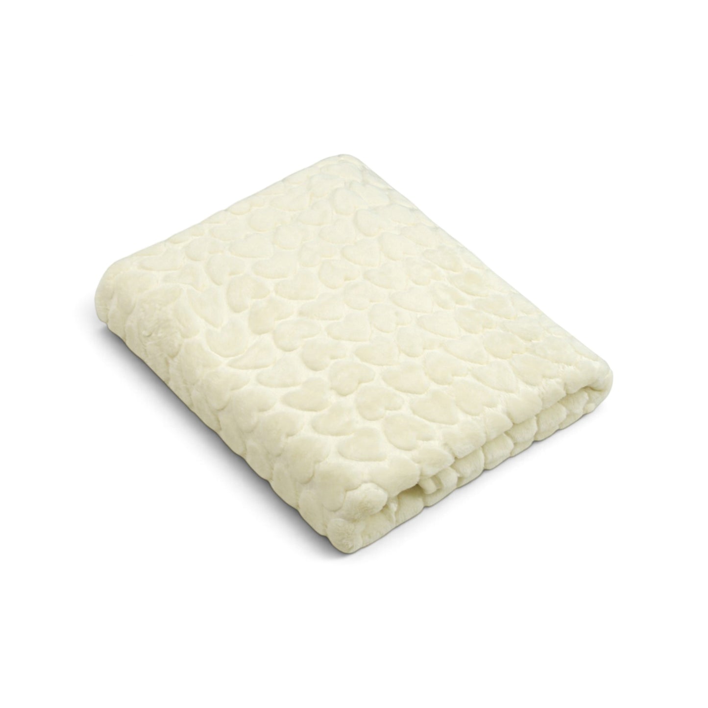 CREAM HEART EMBOSSED BLANKET