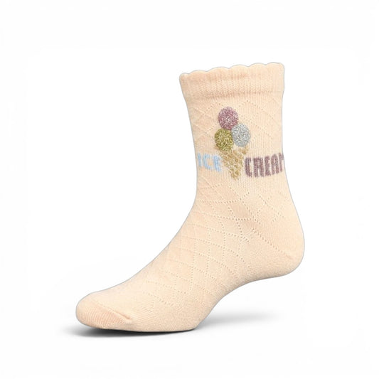 PINK ICE CREAM PATTERNED GIRL SOCKS PK-2