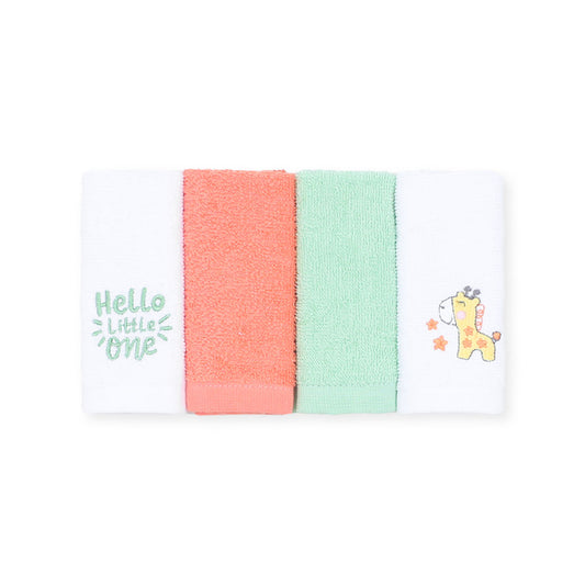 FACE TOWEL PK-4 MULTICOLOR HELLO LITTTLE ONE