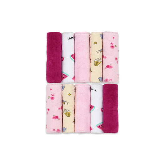 FACE TOWEL PK-10 PINK MAGICAL UNICORN