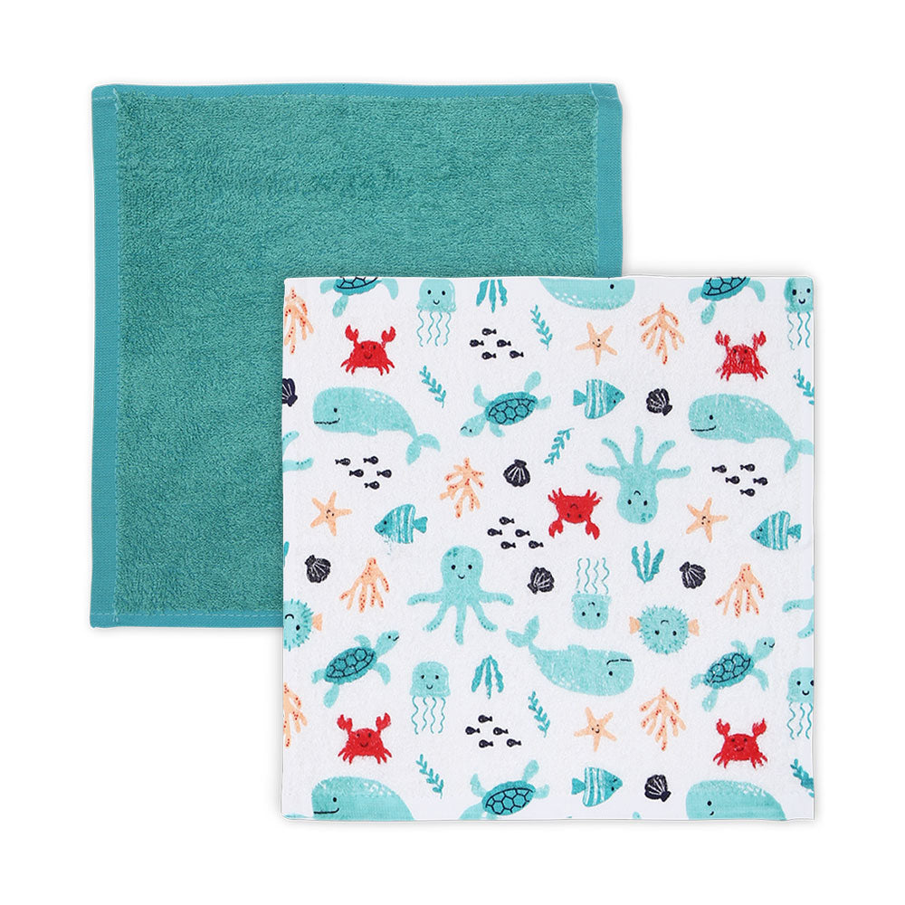 FACETOWEL PK-4 NAVY SEA KINGDOM