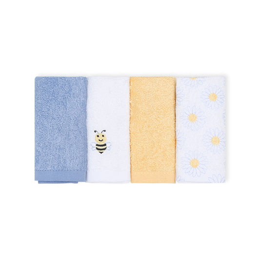 FACETOWEL PK-4 YELLOW SUNFLOWER