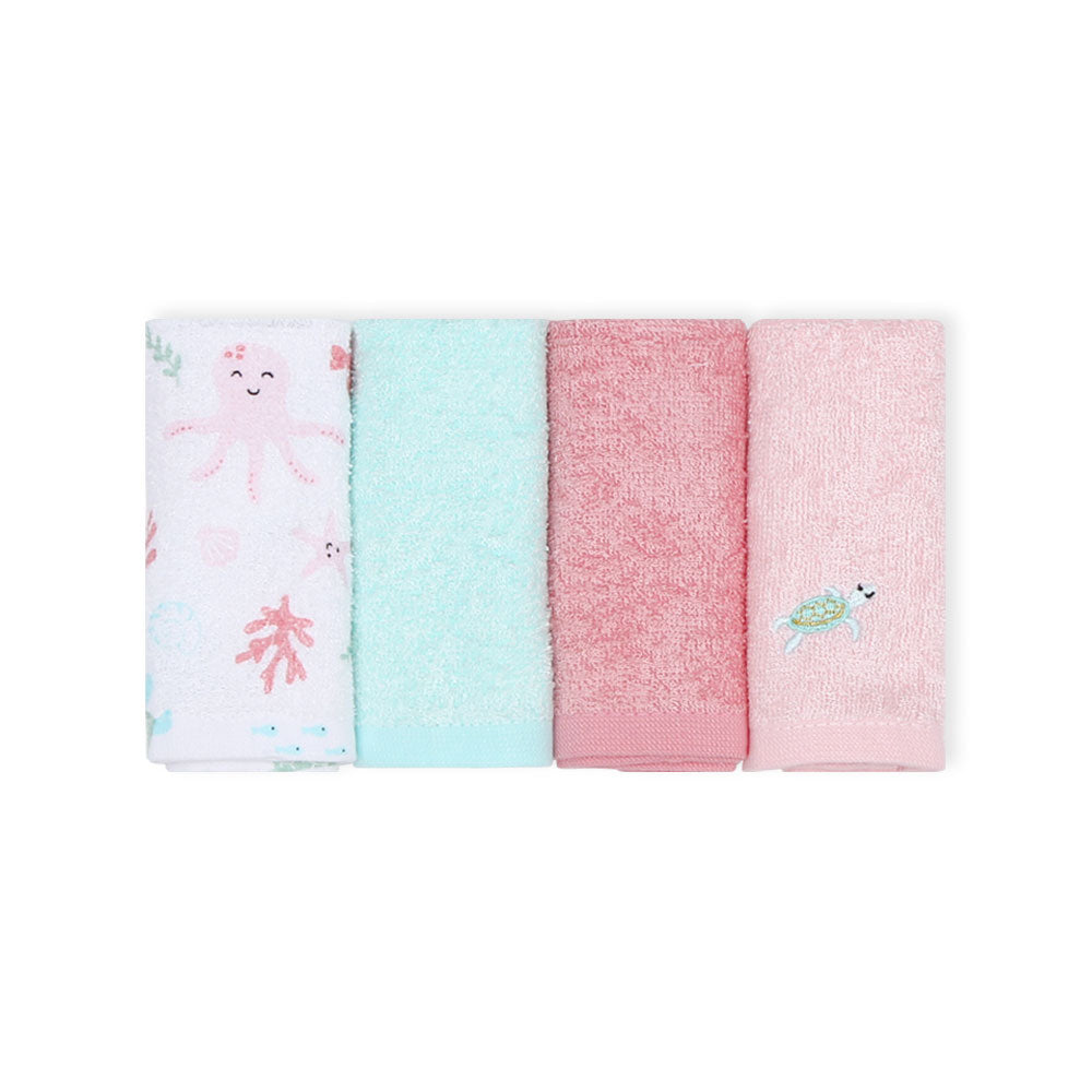 FACETOWEL PK-4 PINK SEA KINGDOM