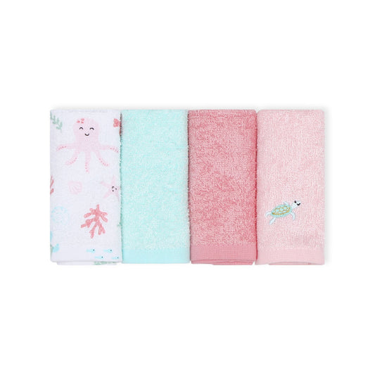 FACETOWEL PK-4 PINK SEA KINGDOM