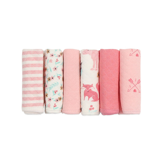 FACE TOWEL PK-6 MULTI-COLOR FLORAL