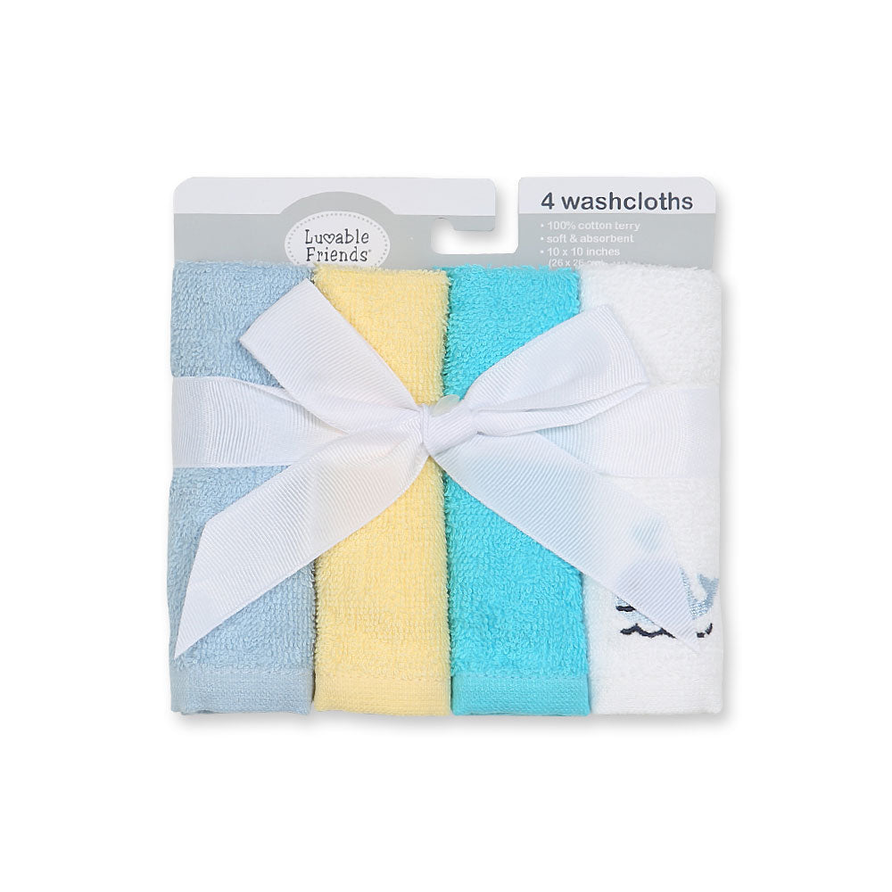 FACETOWEL PK-4 BLUE HAPPY WHALE