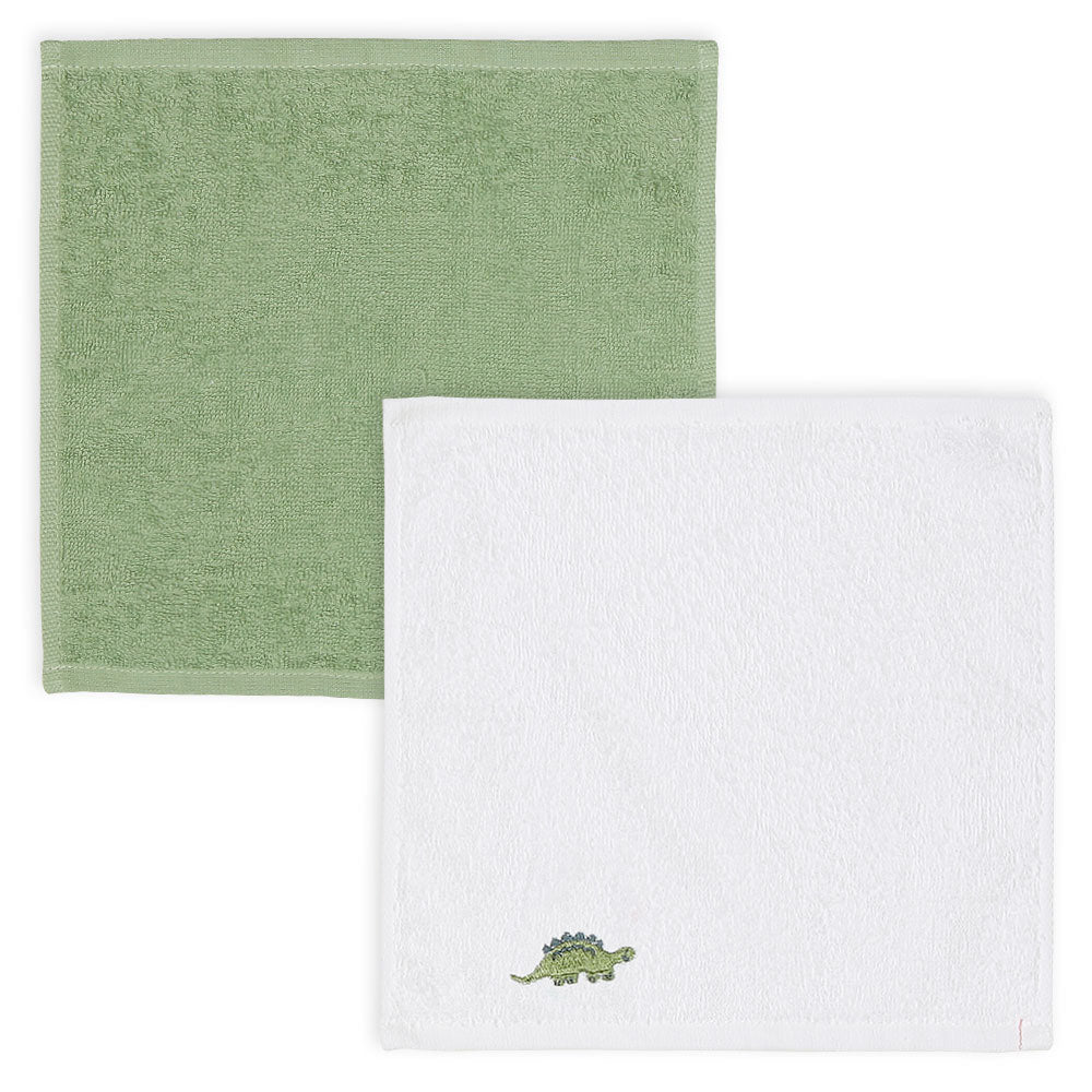 FACETOWEL PK-6 GREEN DINO