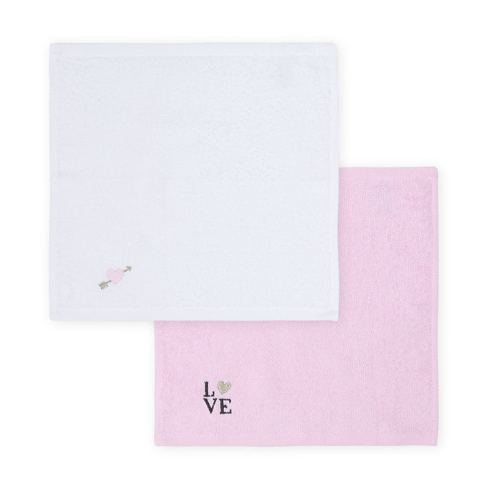 FACETOWEL PK-8 PINK HEARTS