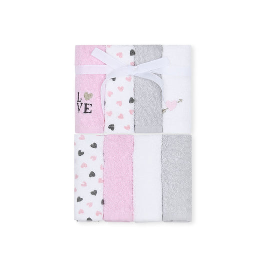FACETOWEL PK-8 PINK HEARTS