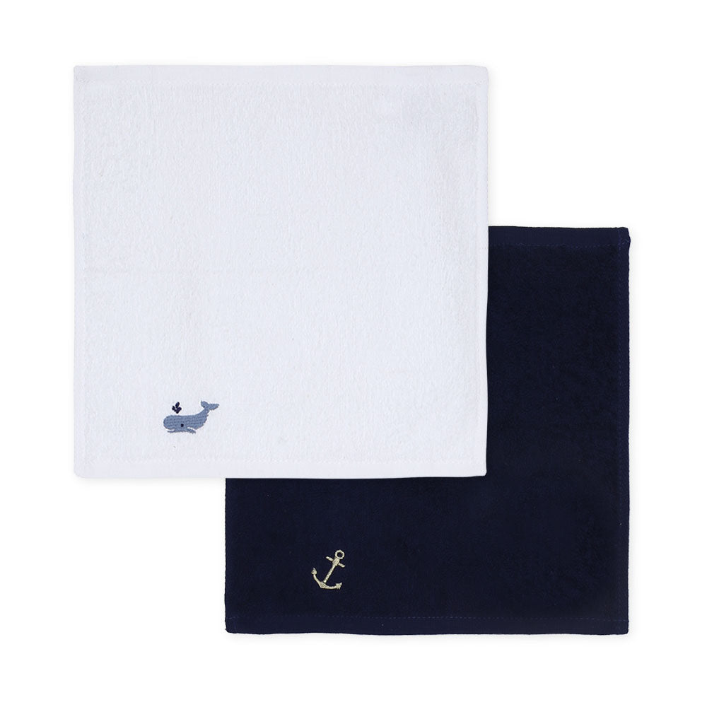 FACETOWEL PK-8 NAVY STRIPED WHALE