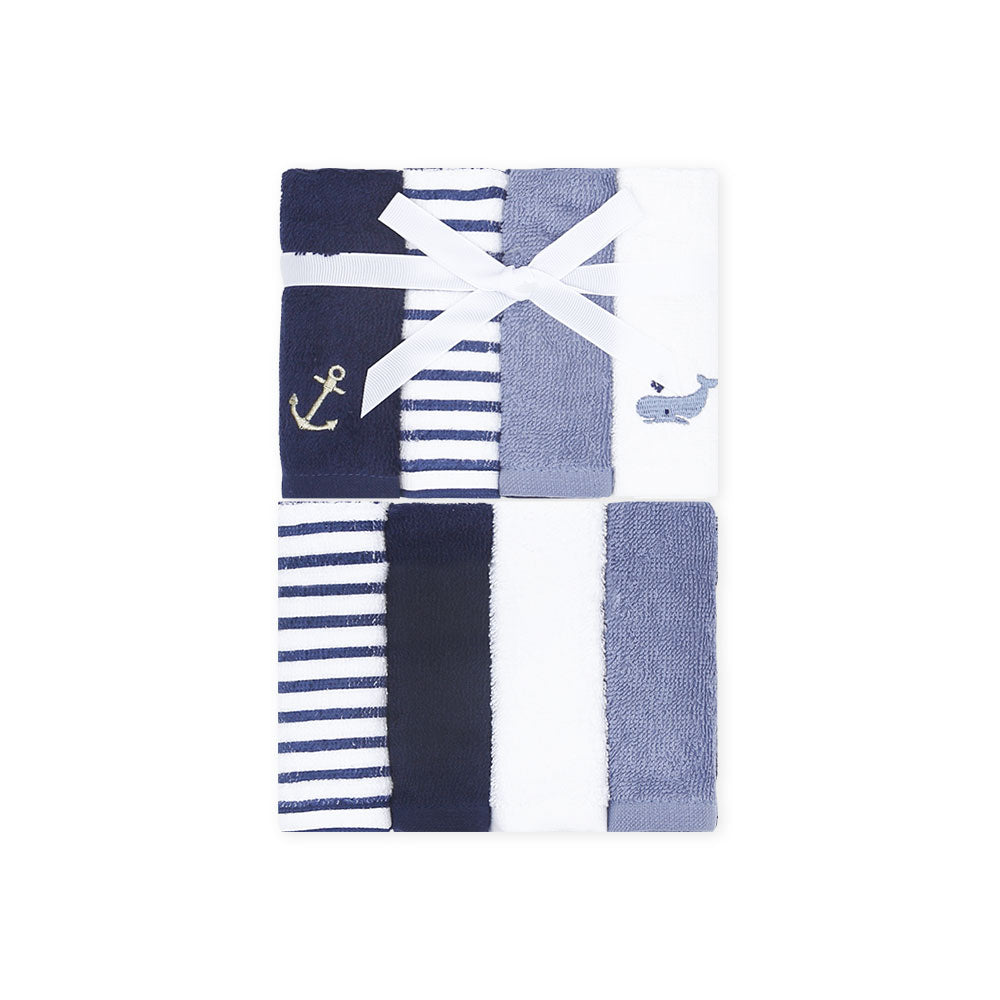 FACETOWEL PK-8 NAVY STRIPED WHALE
