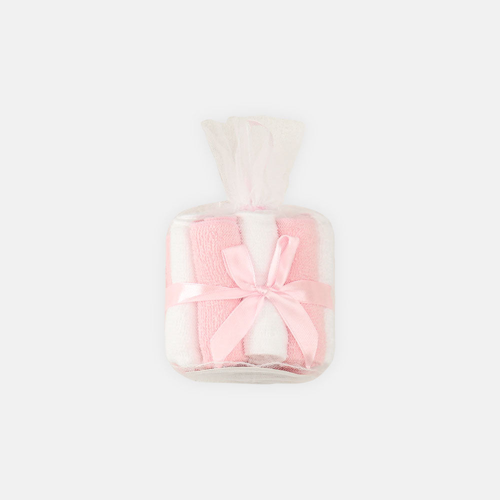 FACE TOWEL PK-12 WHITE PINK