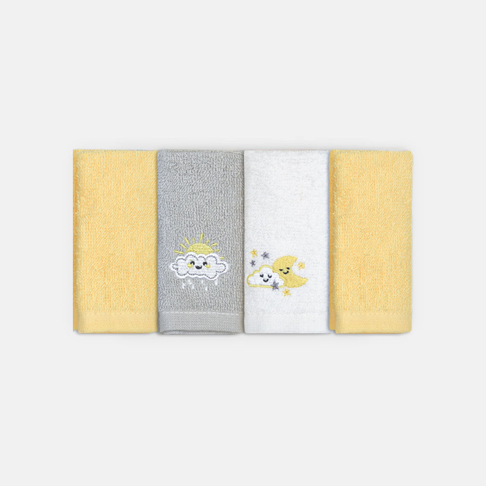 FACE TOWEL PK-4 SOFT CLOUD THEME