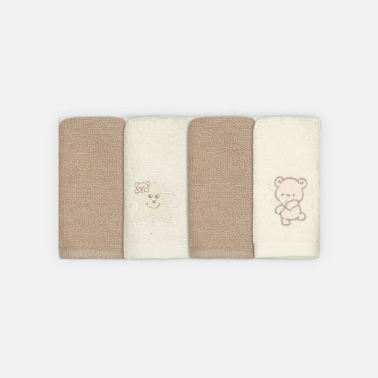 FACE TOWEL PK-4 BEAR BUDDIES