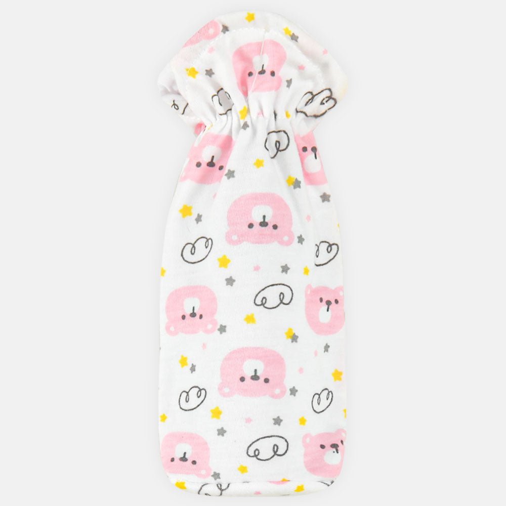 FEEDER COVER WHITE-PINK BEAR FACE