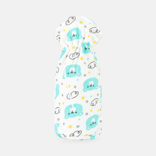 FEEDER COVER WHITE-SEA GREEN BEAR FACE