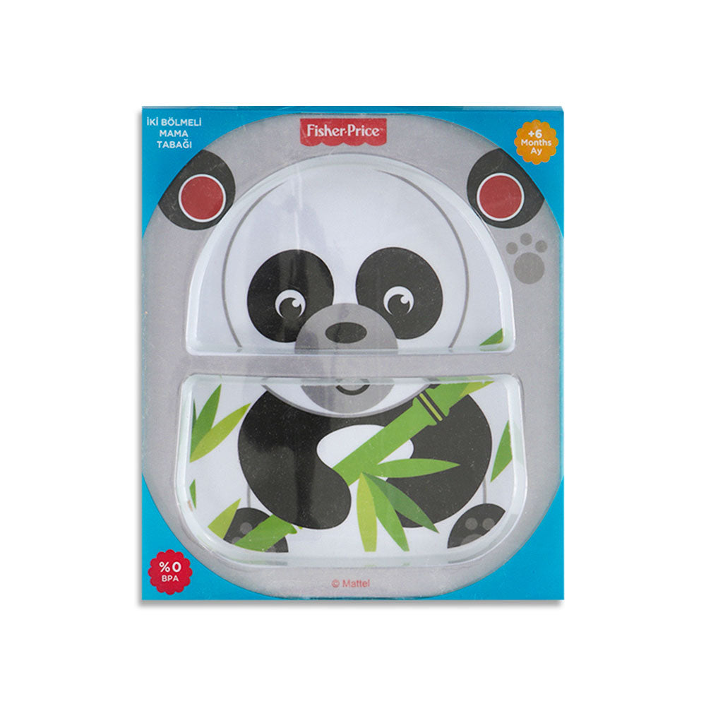 FEEDING PLATE GREY HUNGREY PANDA