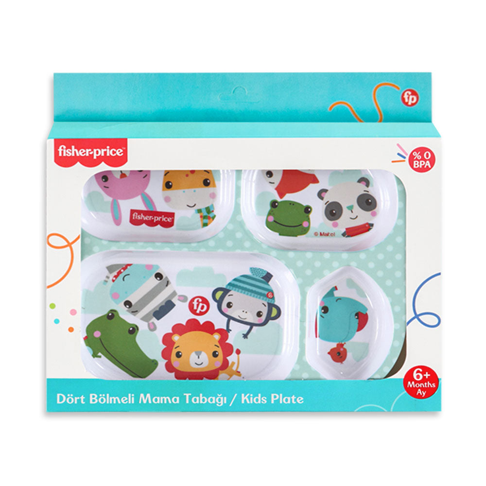 FEEDING PLATE WHITE HAPPY ANIMALS