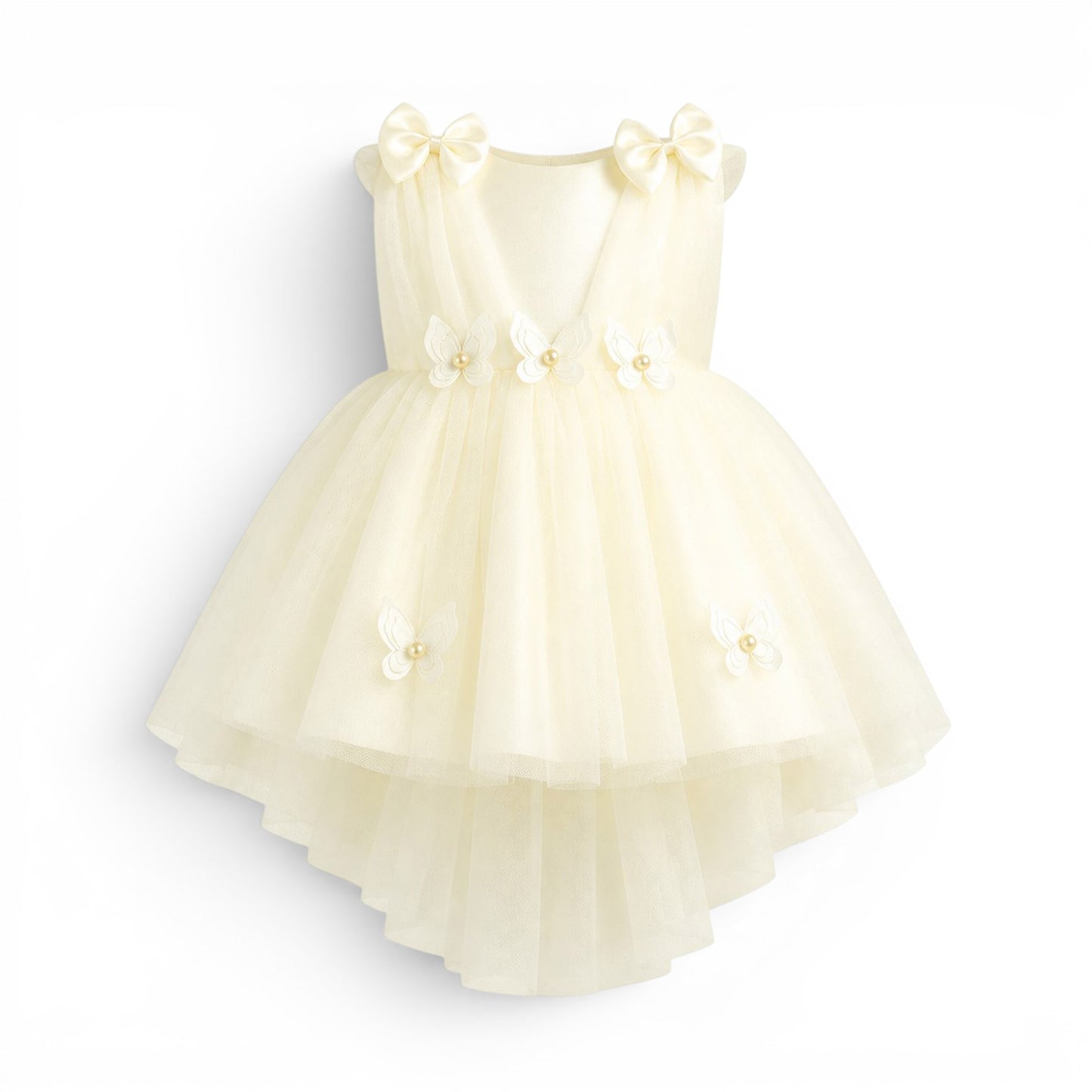 WHITE BUTTERFLY BABY GIRL FANCY FROCK GIFT SET