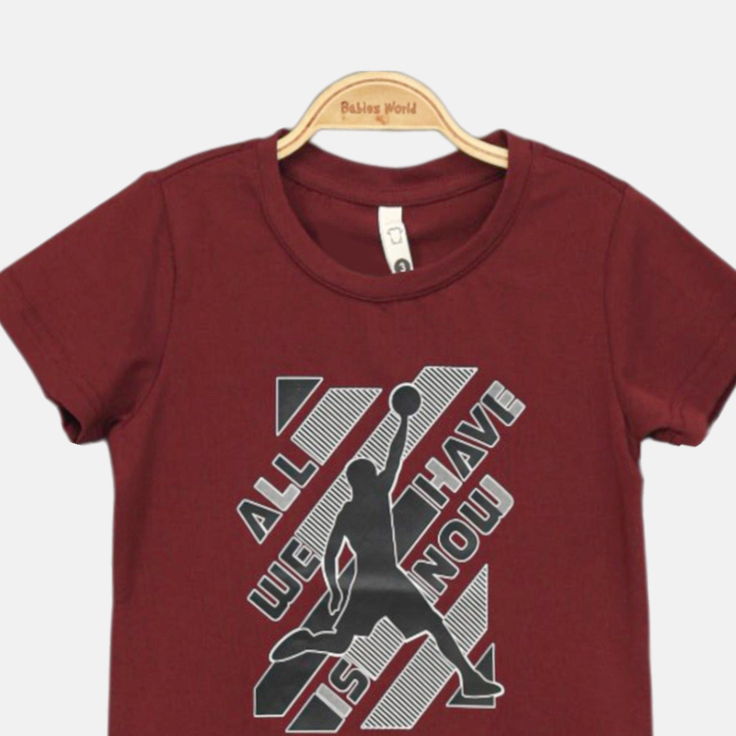 MAROON ACTIVE MOTTO TEE