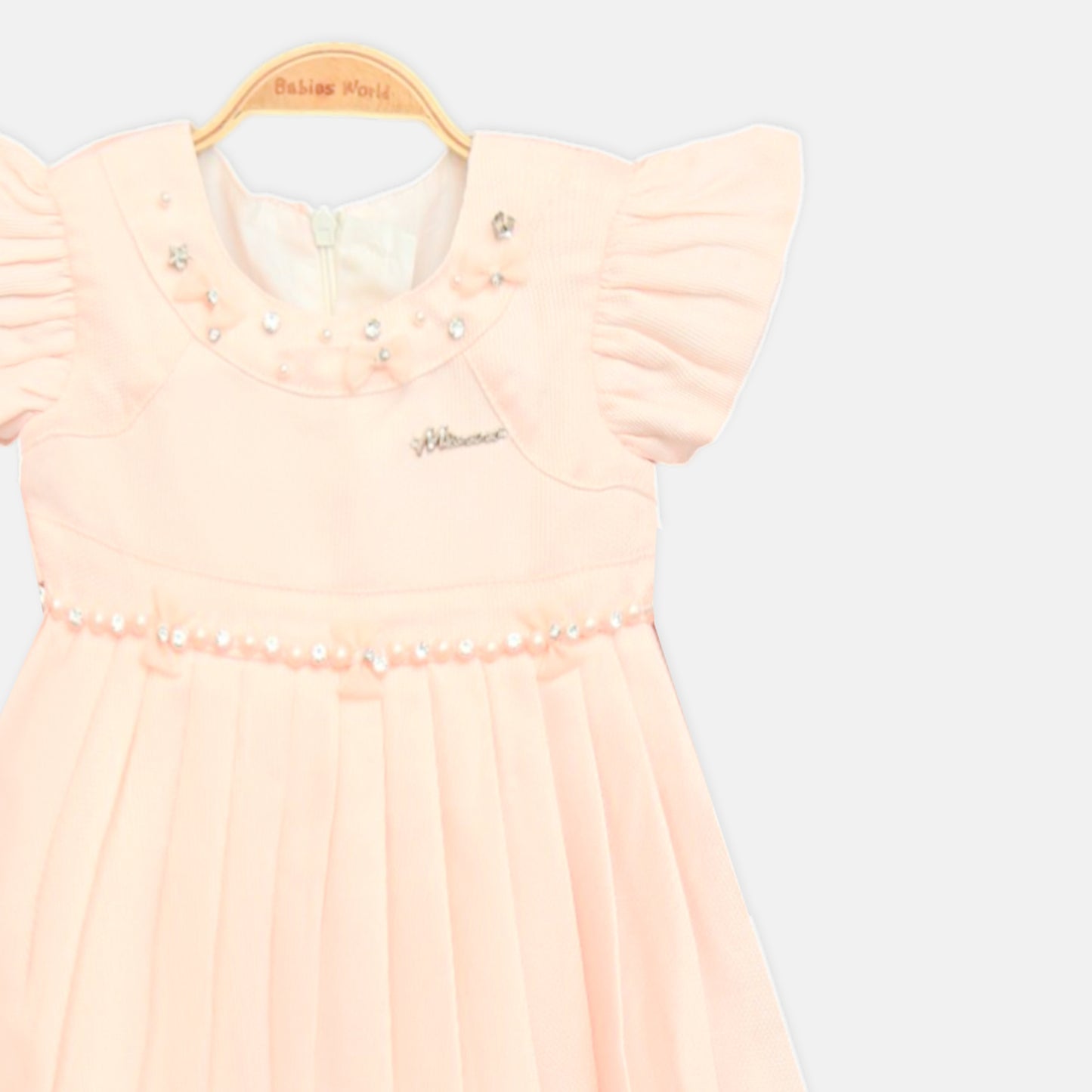 Peach Pleated Frock
