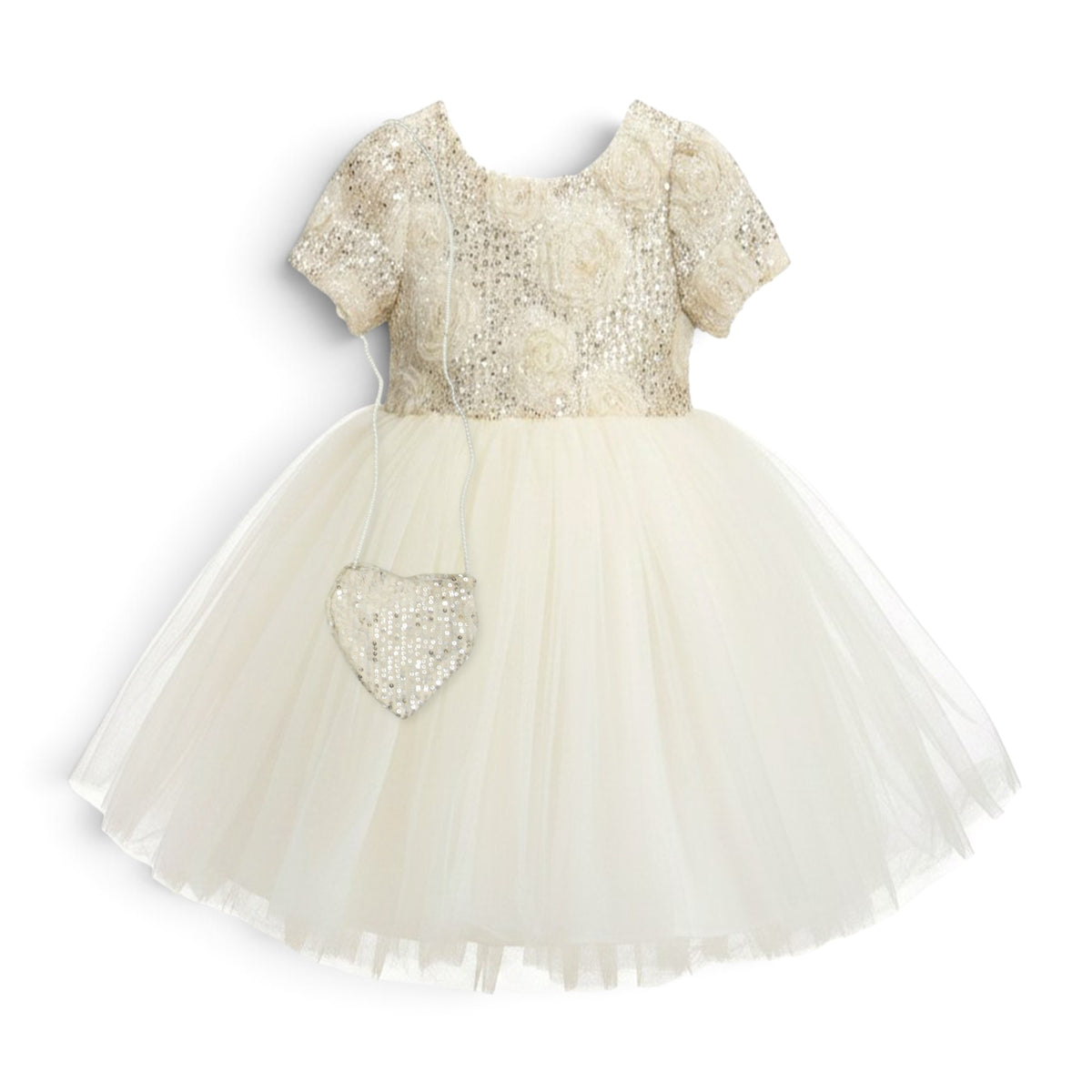 BABY GIRL OFF-WHITE EMBELLISHED PARTY DRESS