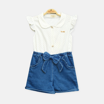 Denim Daisy Romper