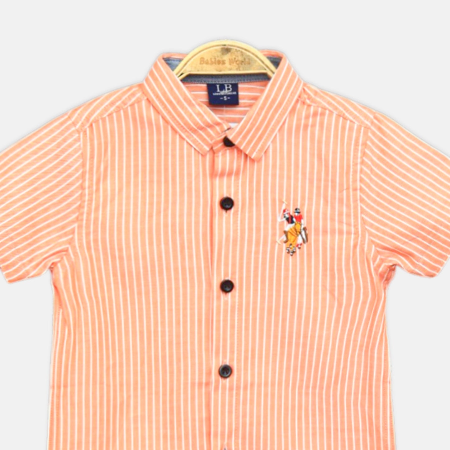 Orange Striped Stretch Shirt